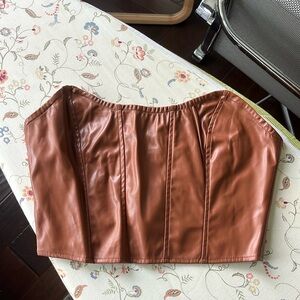 brown corset tube top